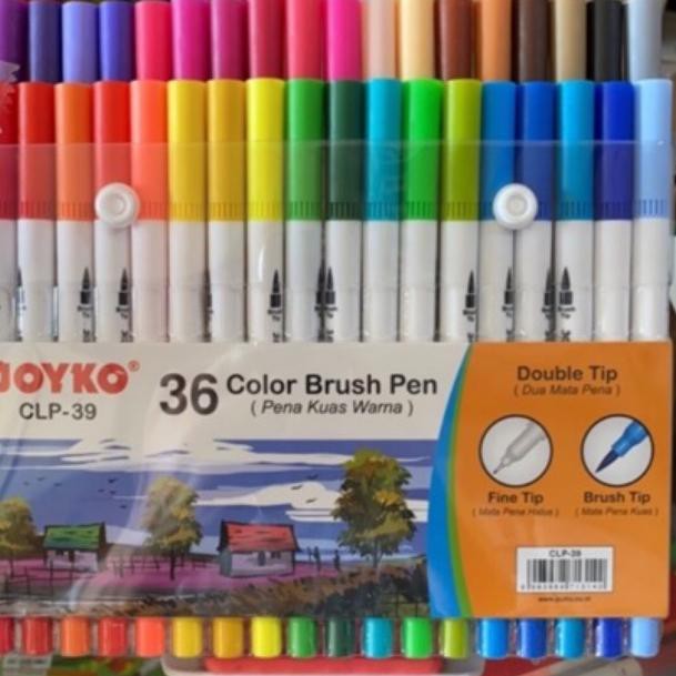 

Joyko Brush Pen Double Tip 36 Color / Dua Mata Pena Kuas 36 Warna CLP-39 Clp39 (ART. 4522)