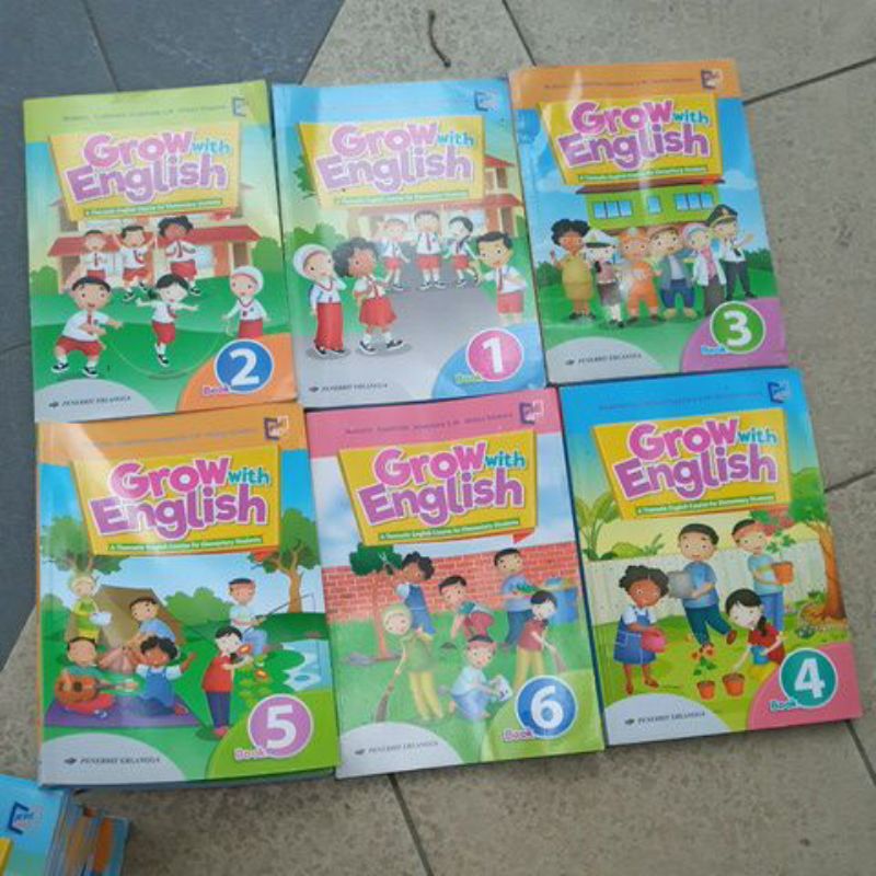 GROW WITH ENGLISH KELAS 1,2,3,4,5,6 SD BEKAS ORIGIANAL