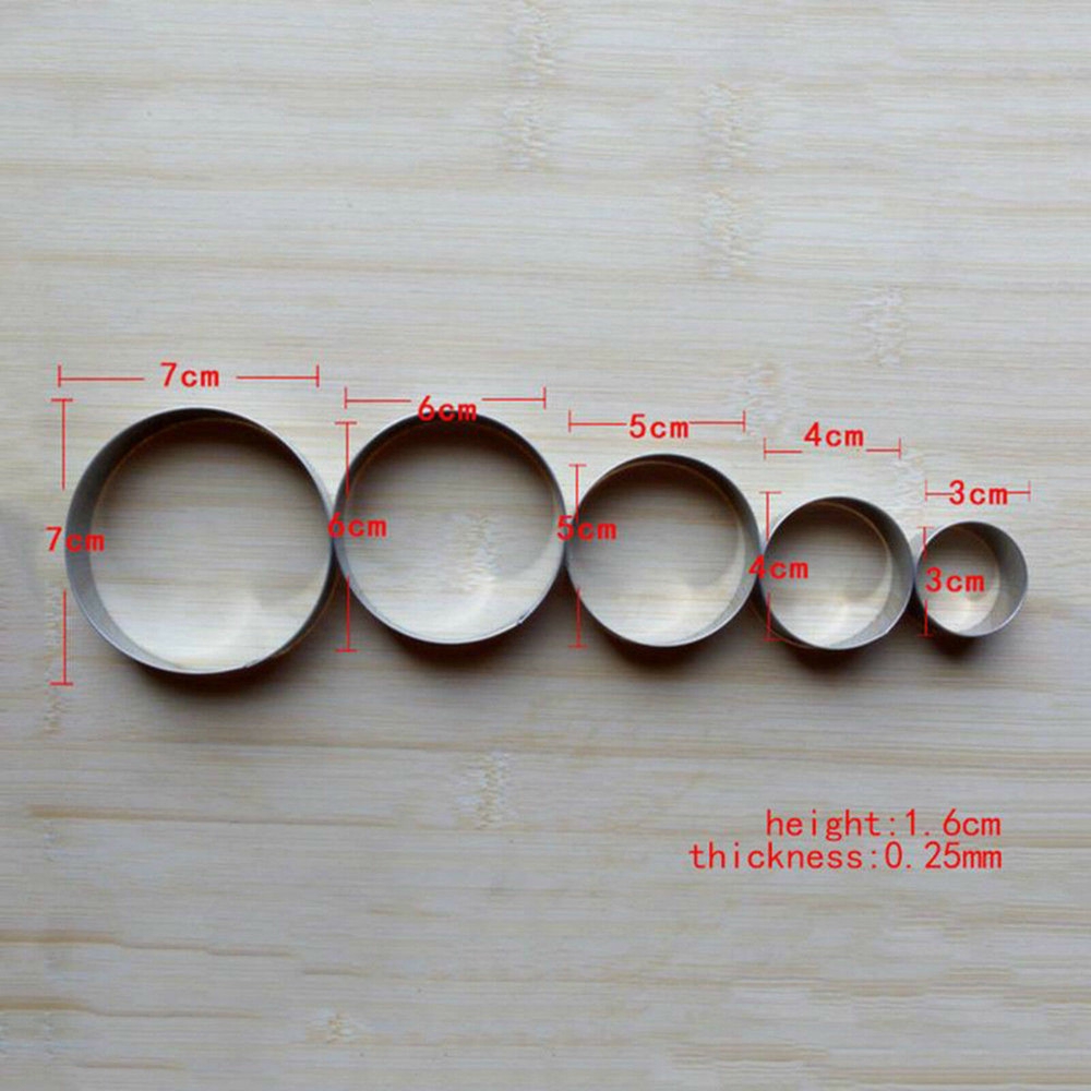 Set Cetakan Kue / Biskuit Bentuk Bulat Bahan Stainless Steel