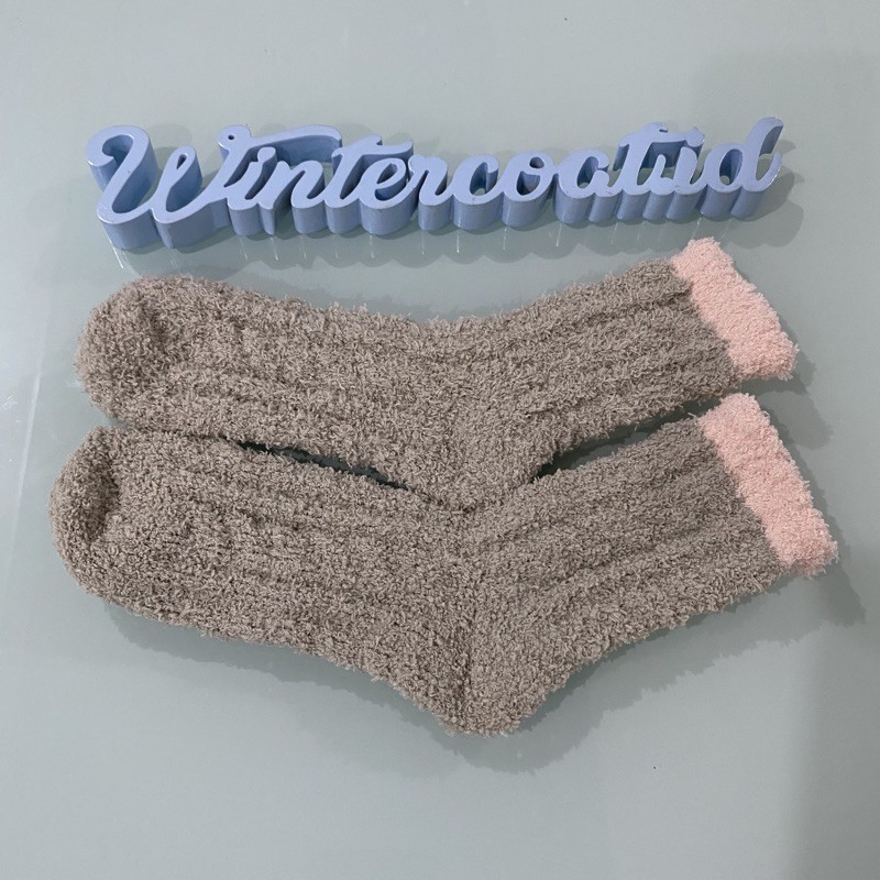 Kaos kaki wool wanita musim dingin winter import wol socks woman hangat korea candy tidur-Abu Muda
