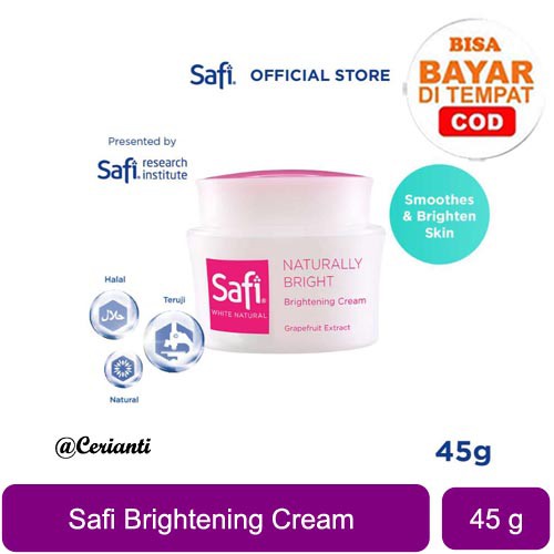 Safi White Natural Brightening Cream Grapefruit 45gr_Cerianti