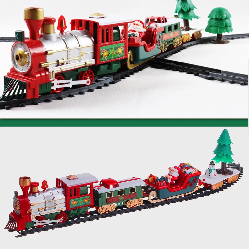 Set Mainan Kereta Api Elektrik Dengan Track Untuk Hadiah Natal Anak
