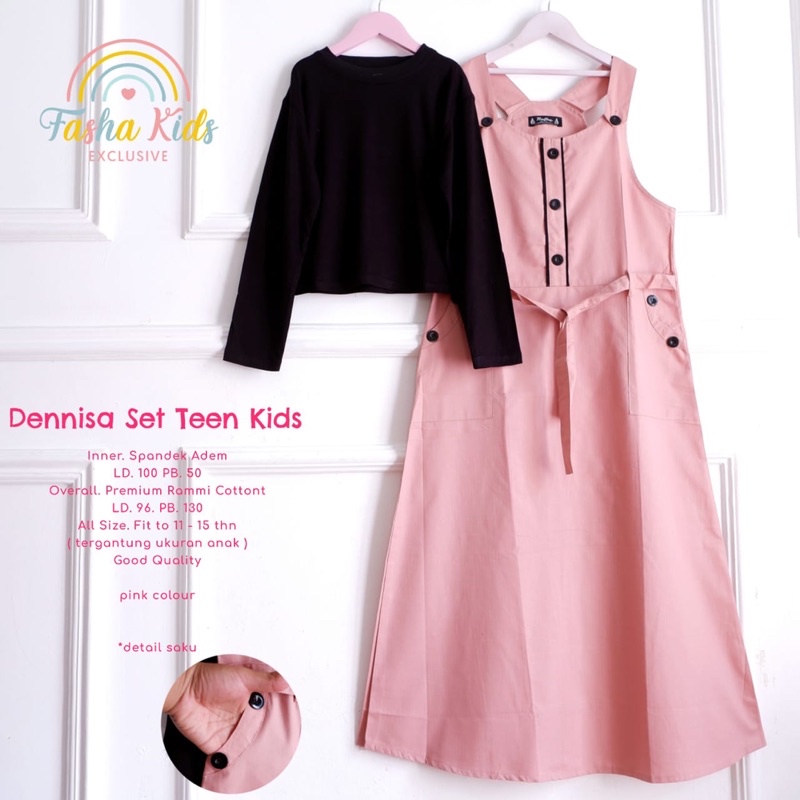 Baju Muslim Anak Bahan Linen Rami • DENNISA SET TEEN KIDS BY FASHA HIJAB