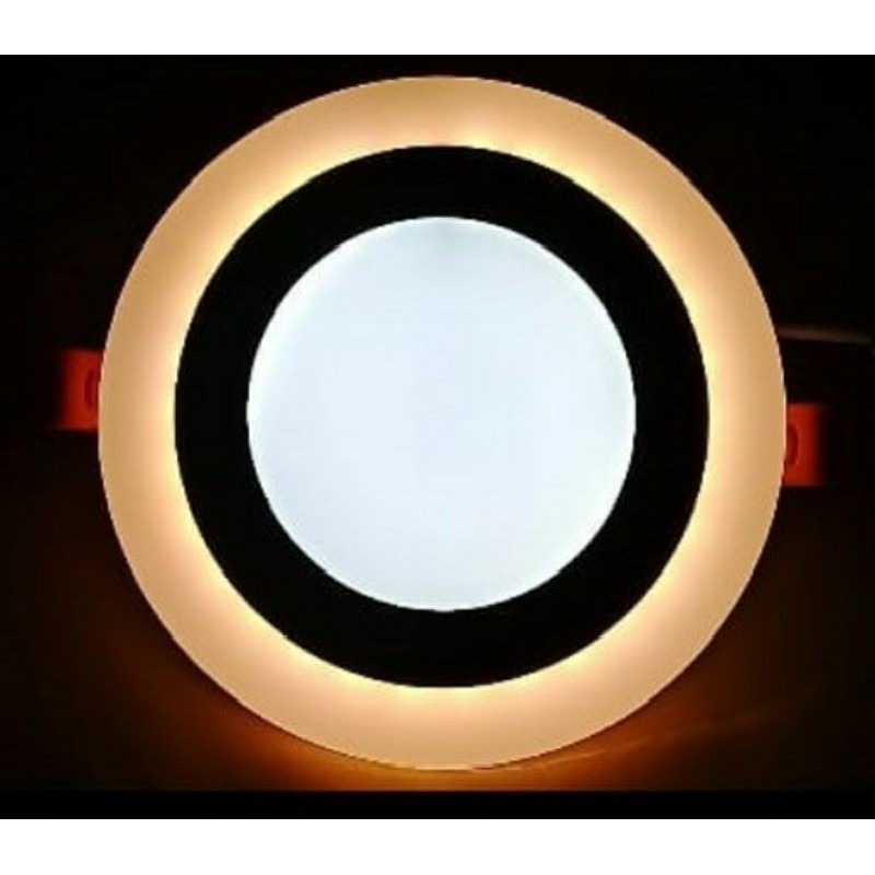 Lampu downlight led panel Ib 2 warna 3+3w bulat. inbow tanam plavon