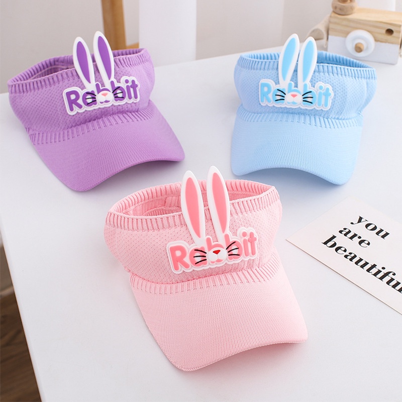 Topi Anak Rajut  Anti Uv Topi Sport Anak Perempuan Visor Pantai Lucu Kelinci Motif Baseball Topi