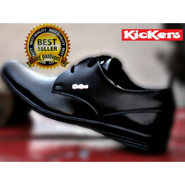 BEST SELLER !!! TERLARIS SEPATU PRIA PANTOPEL KICKERS HITAM ELASTIC KERJA KANTOR SANTAI FORMAL