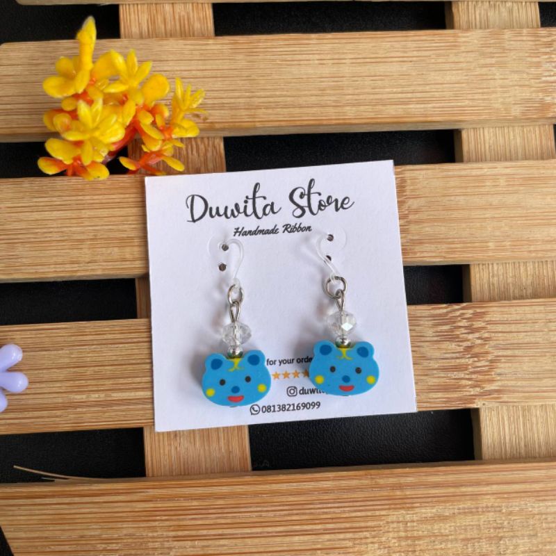 HANDMADE ANTING ANAK KAITAN PLASTIK MOTIF BINATANG-1