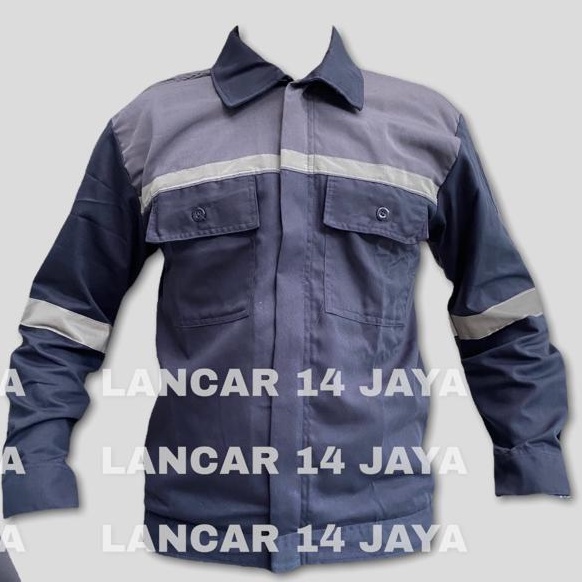 Wearpack Safety Baju Kerja Lengan Panjang Kombinasi Katelpak Kombinasi Kemeja 2 tone