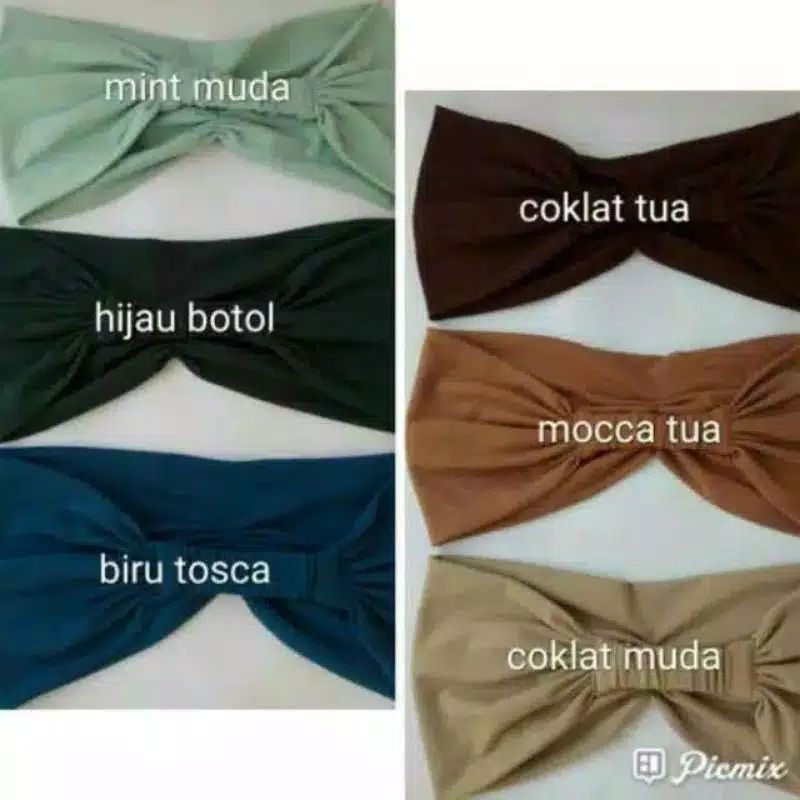 Ciput Bandana Jersey Kerut 2 in1 / Bando Jersey