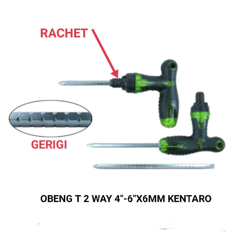 OBENG 2 WAY MODEL T (RACHET) KENTARO JAPAN QUALITY