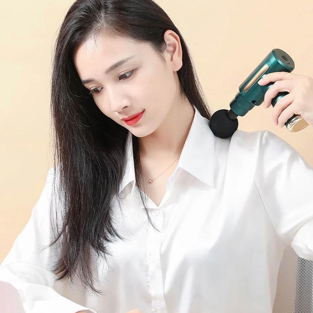 Alat Pijat Terapi Getar Otot Rechargeable - Mini Portable Massager Fascia Gun versi kecil mewah