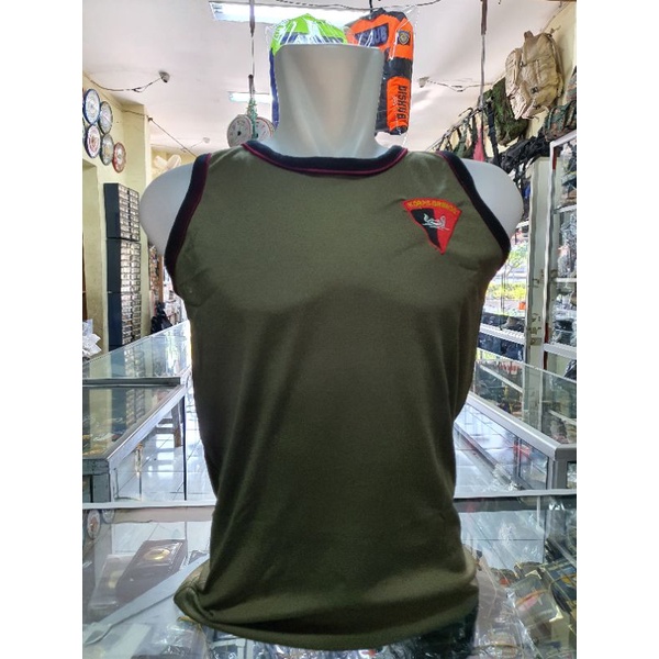 kaos singlet Brimob Hijau / singlet logo / kaos singlet army