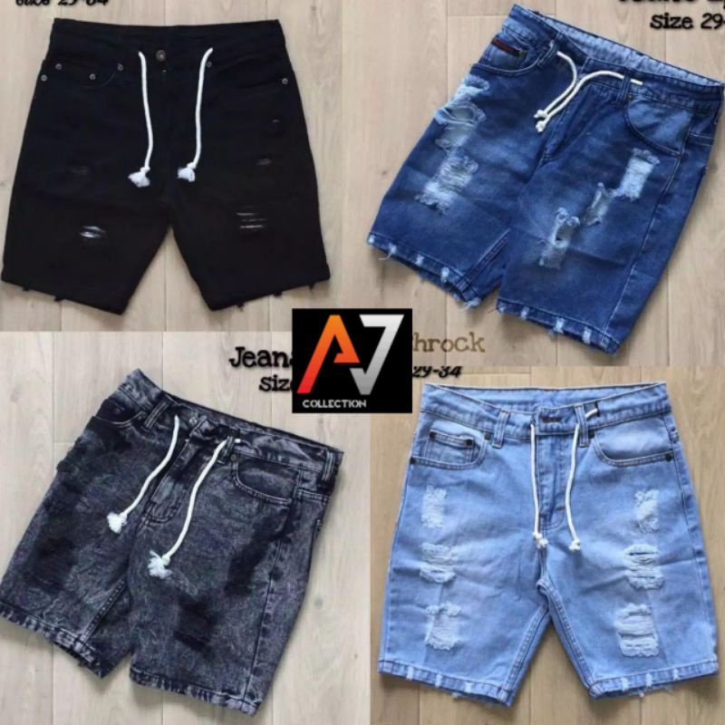 CELANA PENDEK JEANS SOBEK/CELANA JEANS PRIA SOBEK MASA KINI/CELANA JEANS SEBEK KEKINIAN/CELANA JEANS
