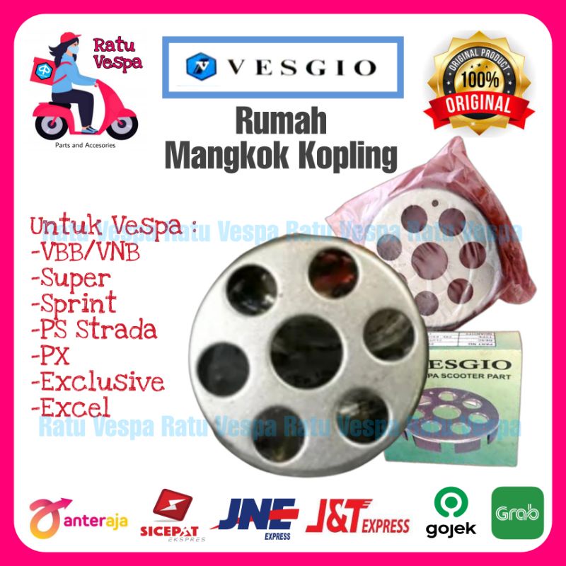 Mangkok Rumah Kopling Lubang 6 dan 7 VESGIO Vespa Super,PX,Excel