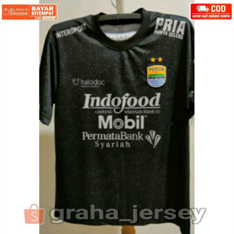 Jersey Persib Bandung 3rd 2021 - 2022 Hitam BRI Liga 1 Printing Terbaru Lokal