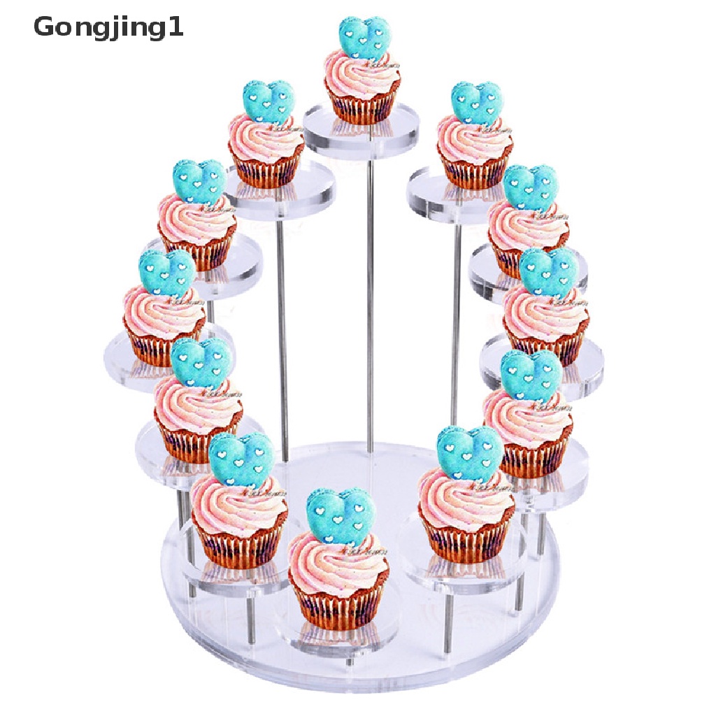 Gongjing1 Stand Display Kue / Cupcake / Dessert Bahan Akrilik Untuk Dekorasi Pesta