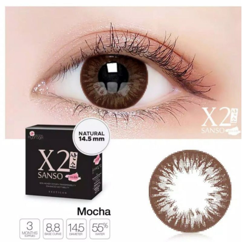 Softlens X2 SANSO MOCHA MINUS -0.50 S.D -10.00