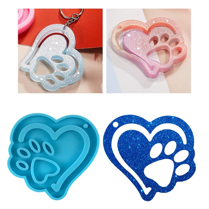 Glitter Silicone Mold for DIY Keychain Necklace Charms Epoxy Resin Jewellery Making