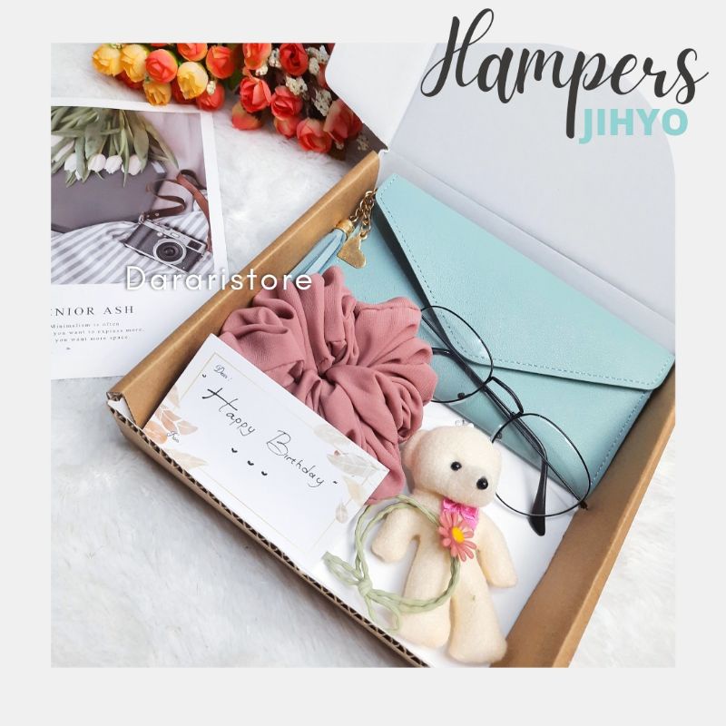 Hampers Dompet Jihyo  Dararistore, wallet korean style, gift box hadiah ulang tahun, wisuda dll