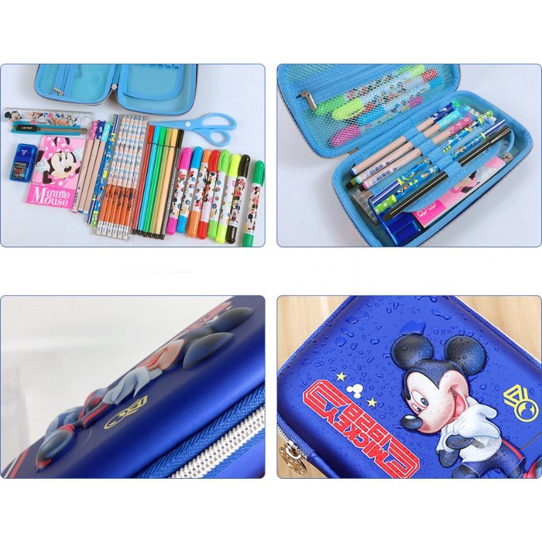 Ready STOCK Baru Disney 3D Tahan Air Kapasitas Besar EVA pen case