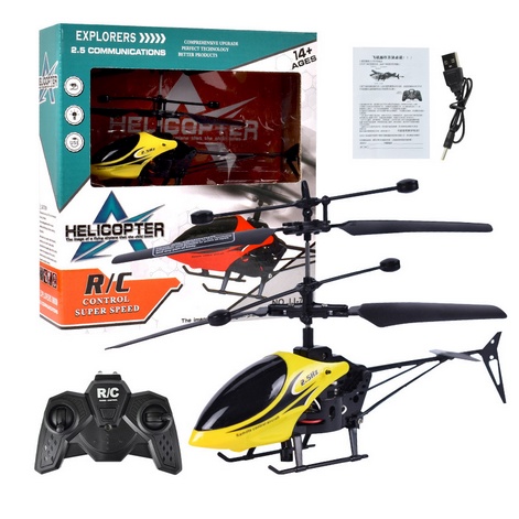 LED Remote Control Helikopter Mainan Mini Remote Control Helikopter Pesawat USB Charger Hadiah Anak-anak-Yellow