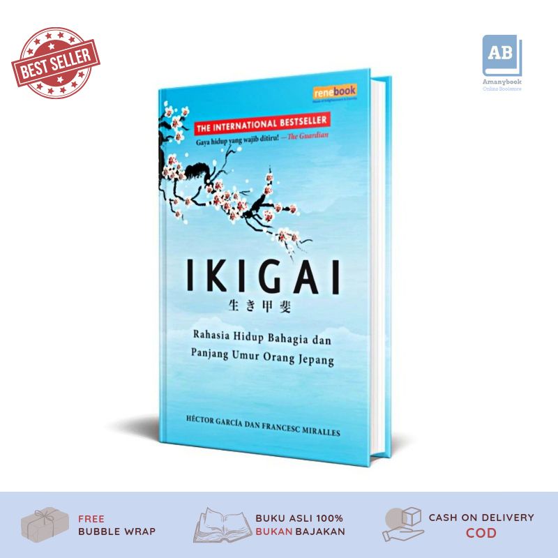 Buku IKIGAI Rahasia Hidup Bahagia dan Panjang Umur Orang Jepang (100% Original Hard Cover)
