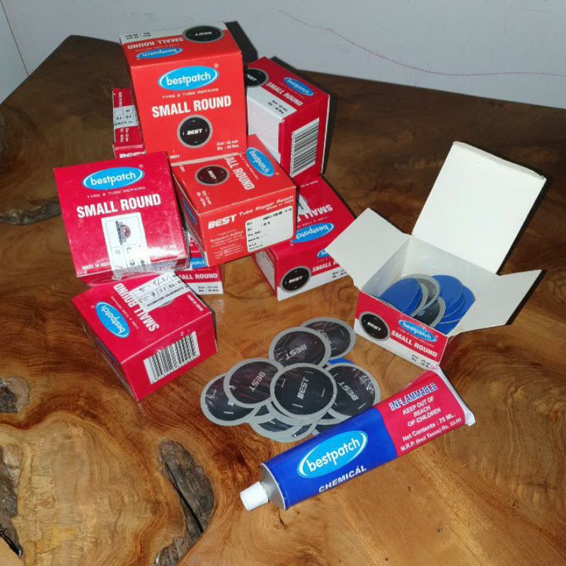 

Tambalan ban Bestpatch Small Round Diameter 43mm + Lem 75ml