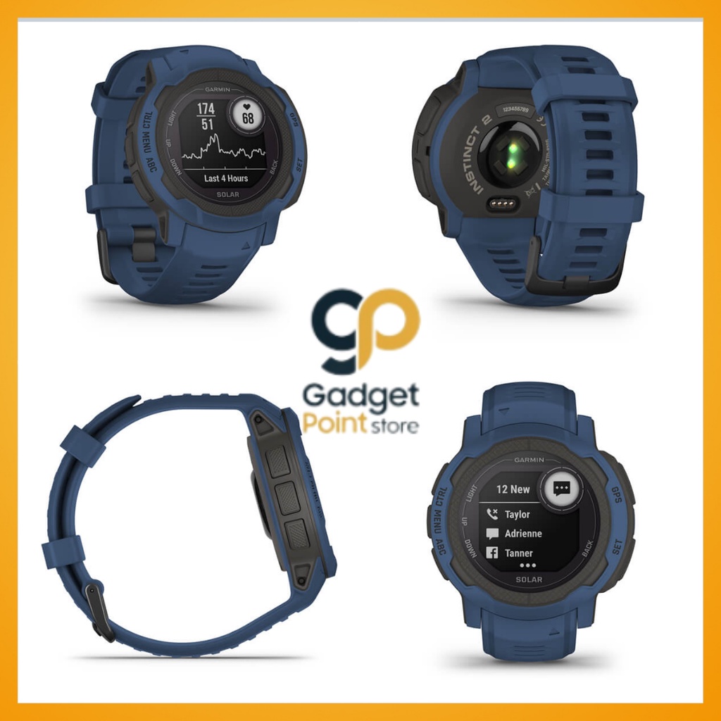 Garmin Instinct 2 Solar Tidal Blue SEA 45mm - Garansi Resmi TAM 2Th