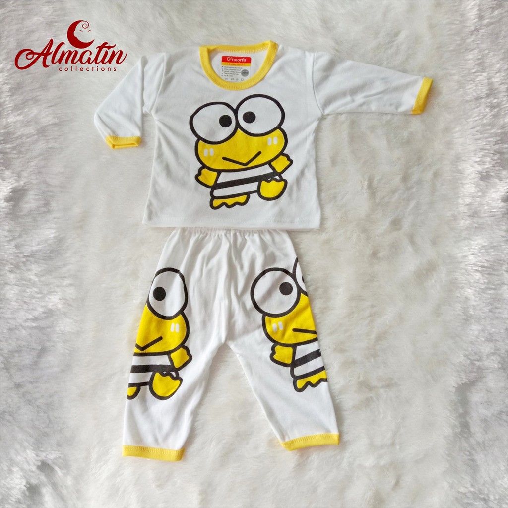 3Stel Baju Bayi Tangan Panjang/Baju Bayi Karakter Keropi / Baju Bayi Panjang /Piyama Bayi/Kaos Bayi