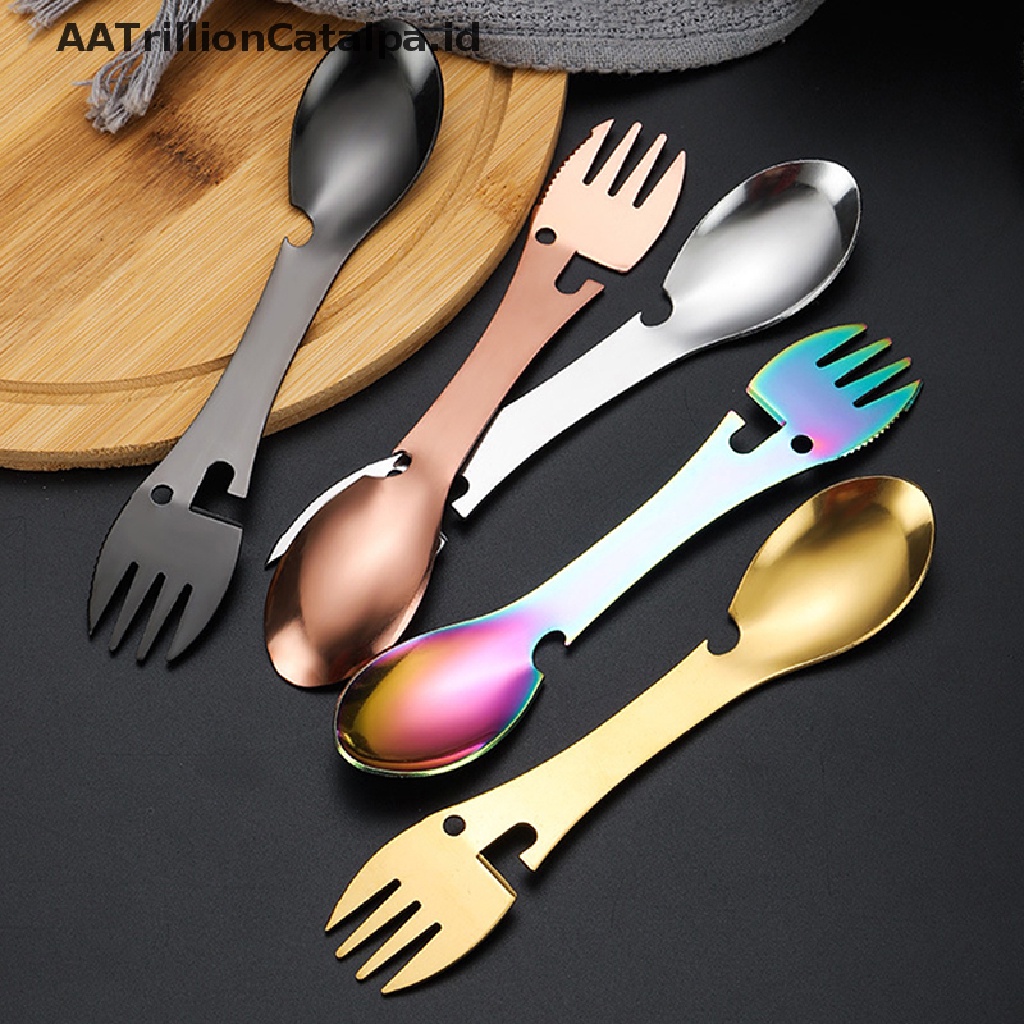 Aatrillioncatalpa 5 in 1 Pisau / Sendok Multifungsi Untuk Camping / Survival / Outdoor