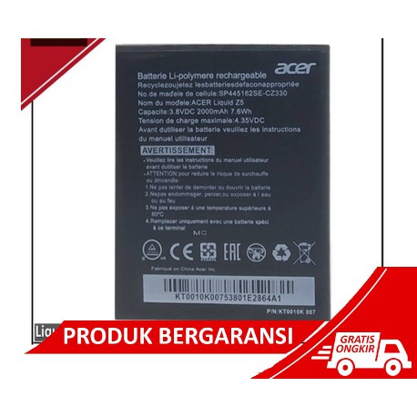 BATRE / BATRAI ACER T11/ BATTERY ACER LIQUID Z5 ORI