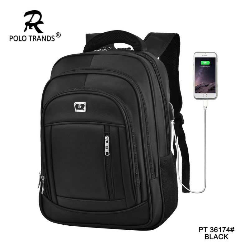 Tas Ransel Laptop Polo me import # Tas Ransel jumbo anti air # Tas Kerja # Tas Ransel pria Bonus Raincover