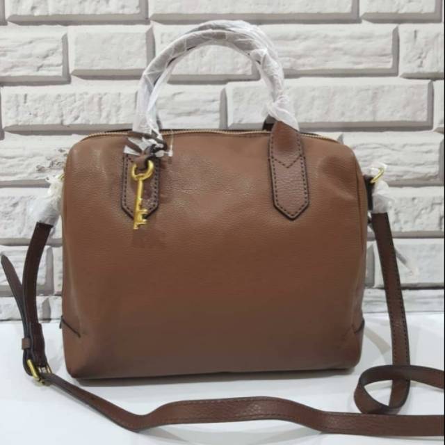 Fossil Fiona Satchel Brown New