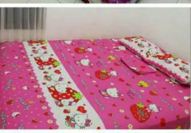 Sprei Karakter Kartun Anak Hellokitty Hk Hello Kitty 120x200 160x200 180x200 Single Queen King Size