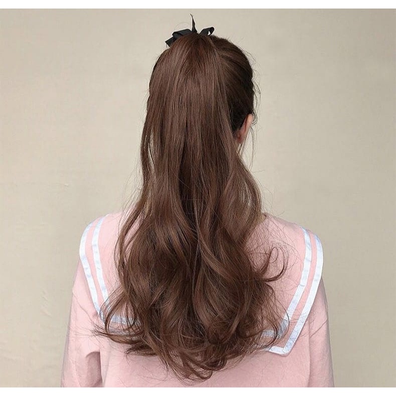 Poni Tail ikat Rambut Curly warna / ikat Rambut Palsu ekor kuda wig / PonyTail / BS