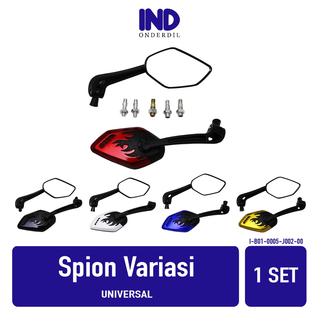 Spion-Sepion-Kaca Kanan Kiri Set Variasi Api J002 Untuk Semua Jenis Motor-Universal Beat/Mio/Vario/Tiger/PCX/NMAX/Aerox/Scoopy/Revo/Grand/Jupiter/DLL