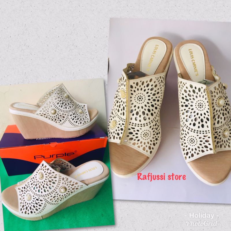 sandal cantik // sandal wanita // sanda murah // sandal wedges // wedges cantik // wedges putih // w