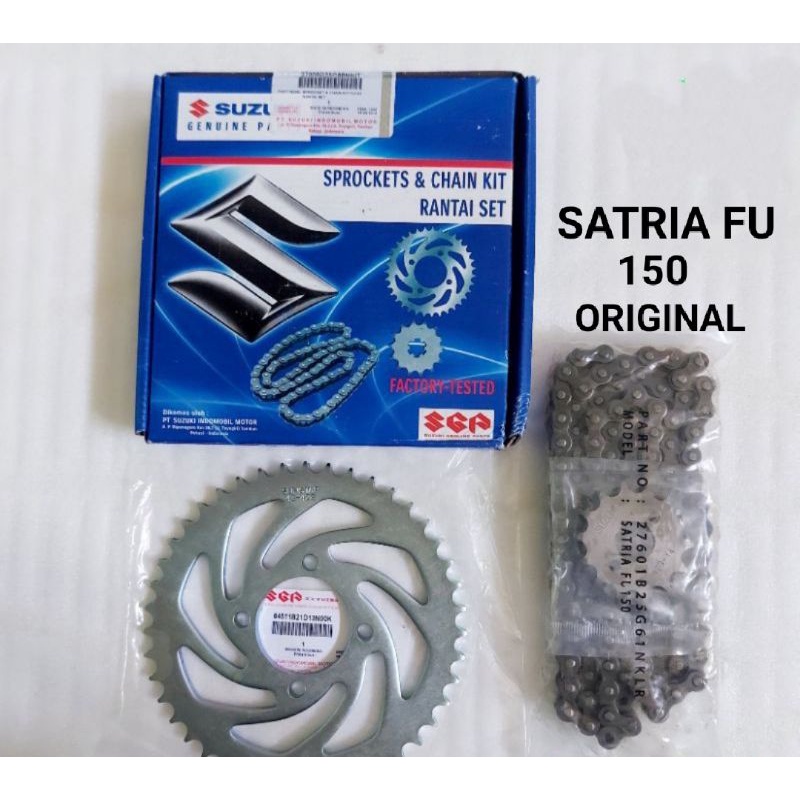 CHAIN KIT GEAR GIR GIGI SET KOMPLIT SUZUKI SATRIA FU 150 ORIGINAL 27000 25G60 KIT