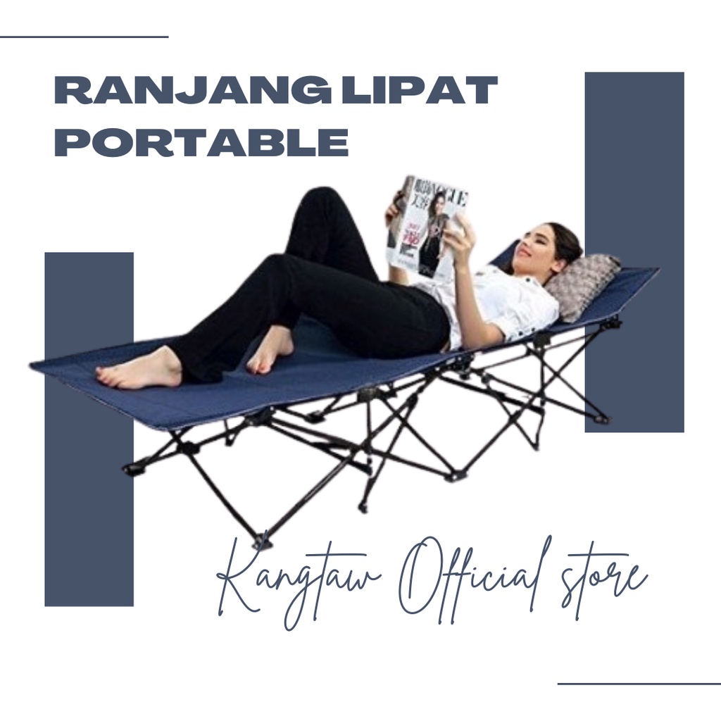 Ranjang Tempat Tidur Lipat Portable / Tempat Tidur Camping / Ranjang Lipat Besi