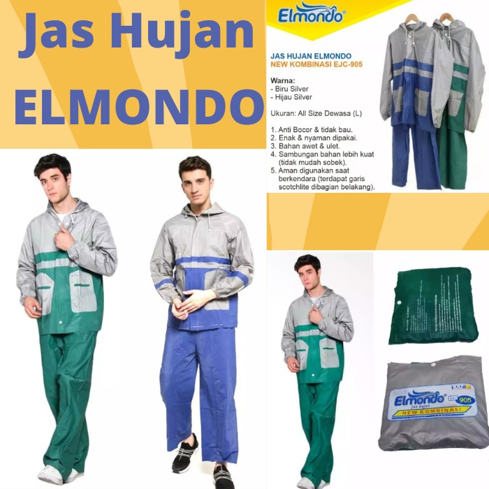 Jas Hujan Jaket Celana Kombinasi / Jas Hujan Setelan New Kombinasi ELMONDO 905 murah