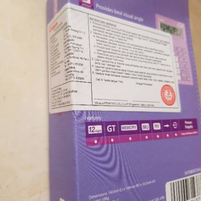 Kalkulator ada cek canon AS120V original