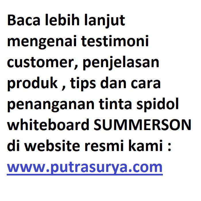 

Update Tinta Spidol Whiteboard -Summerson 100Ml Trendi