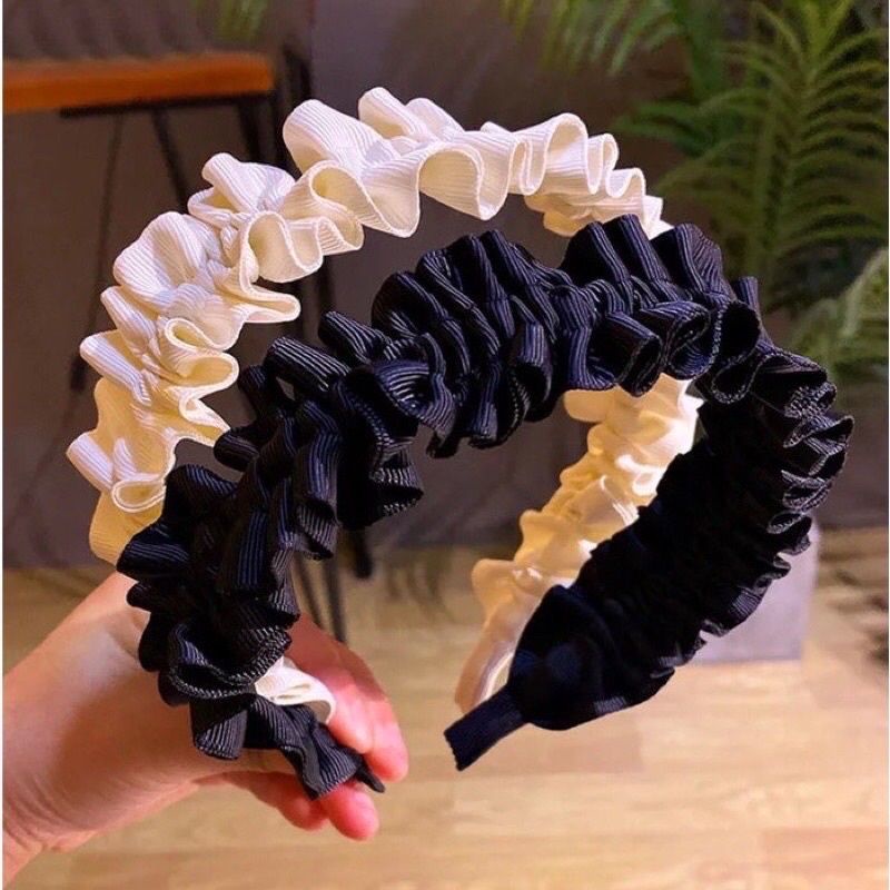 Bando Ruffle Nagita Slavina Kerut Korea- Bandana New Nagita