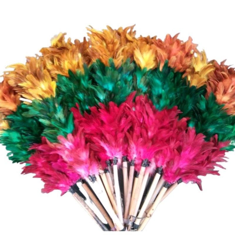 Kemoceng Bulu Ayam Warna Warni