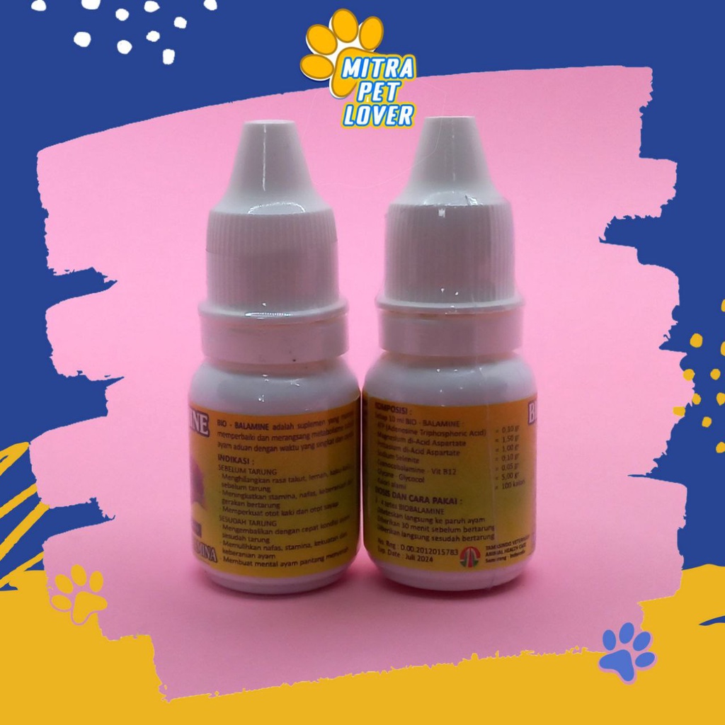 SUPLEMEN PENAMBAH ENERGI STAMINA AYAM ADUAN - BIO BALAMINE 10 ML ORIGINAL - PENAMBAH TENAGA OTOT TULANG SAYAP KAKI NAFAS MENTAL JADI BERANI TIDAK TAKUT - MURAH ASLI GARANSI BERKUALITAS - PET ANIMAL VETERINARY TAMASINDO OBAT &amp; VITAMIN HEWAN MITRAPETLOVER