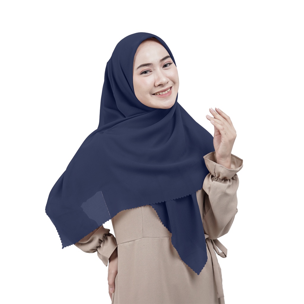 Hijab Segiempat Laser cut-Navy