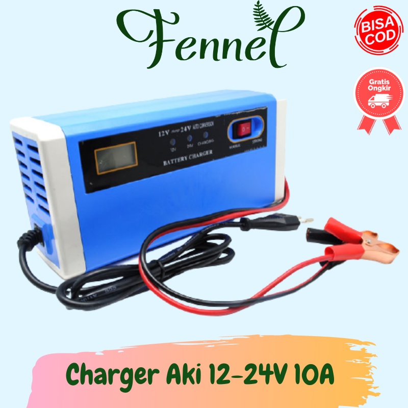 Charger Cas Baterai Aki Acu Mobil Motor Lead Acid 12-24V 10A UD21