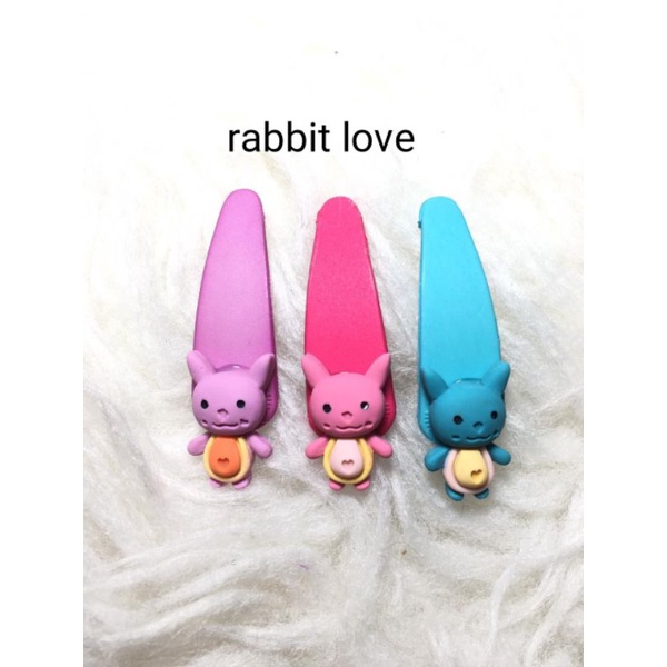 JLT05 Jepit Tektok Rabbit/Hellokity isi 3pcs 5cm