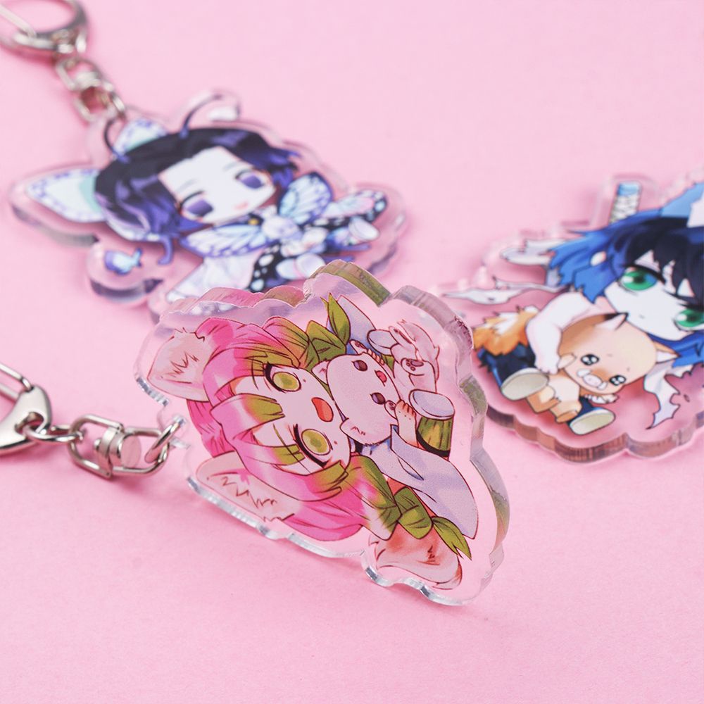 SUYOU Double Keychain Tengen Mitsuri Tanjiro Muichirou Acrylic Keychain Anime Shinobu  Acrylic Nezuko Genya No Yaiba Acrylic Kimetsu Shinjurou