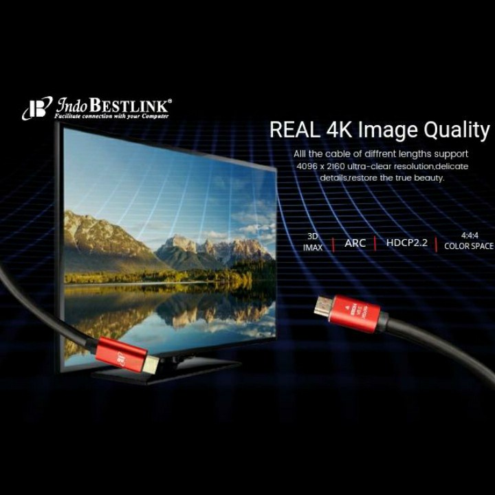 Cable hdtv 2.0 bestlink 30 meter m-m gold 4k 60hz hdr hdcp uhd - Kabel hdtv indobestlink 30m male
